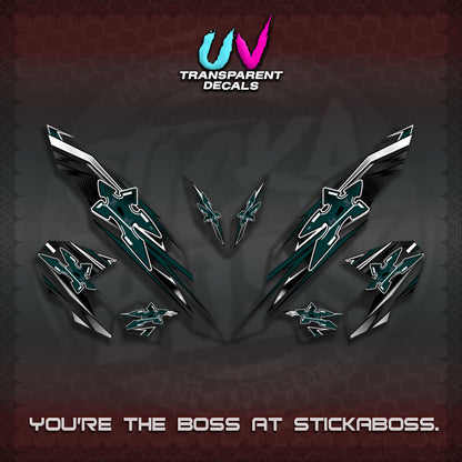 【PREMIUM UV PRINT】TRANSPARENT CLICK V3 DECALS (2026 STAR LED DESIGN) STICKER DECALS By STICKABOSS
