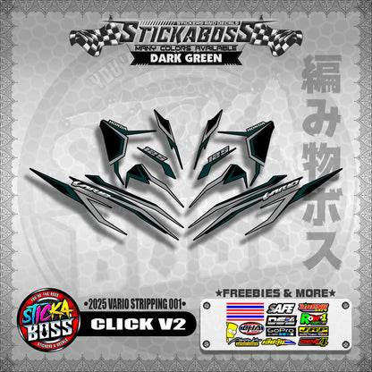 CLICK V2 STICKER DECALS ( 2025 VARIO STRIPPING 001 )【WITH FREEBIES】