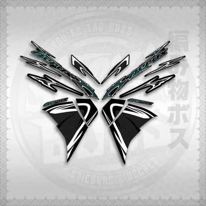 STICKER DECALS for AEROX 155 V2 (AV225LENEMOHO) By STICKABOSS (SOFIE LAMINATED WATERPROOF)