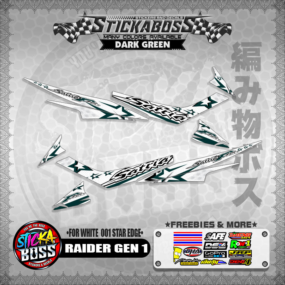 RAIDER GEN 1 MALAYSIAN STICKER DECALS ( FOR WHITE  001 STAR EDGE )【WITH FREEBIES】