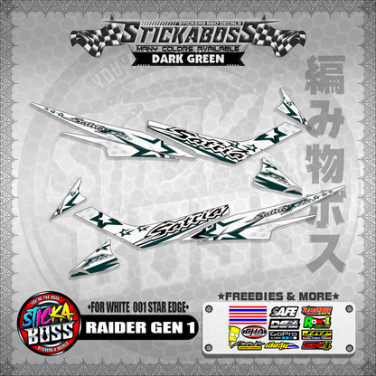 RAIDER GEN 1 MALAYSIAN STICKER DECALS ( FOR WHITE  001 STAR EDGE )【WITH FREEBIES】