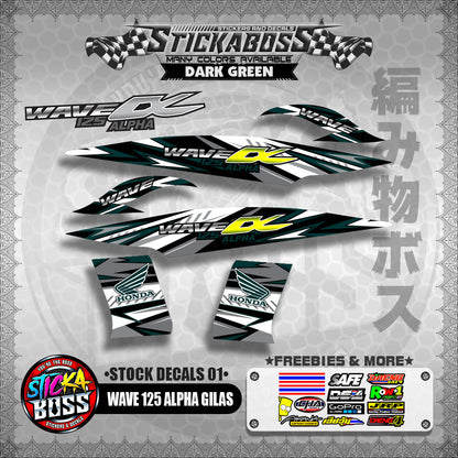 WAVE 125 ALPHA GILAS ( STOCK DECALS 01 )【WITH FREEBIES】