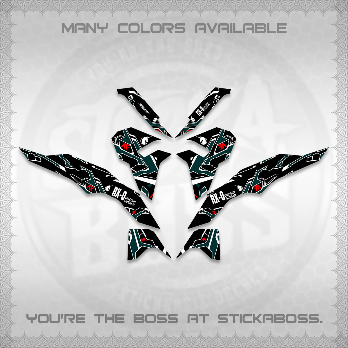 CLICK V3 VARIO DECALS (UNICORN GUNDAM DESIGN) STICKER DECALS By STICKABOSS