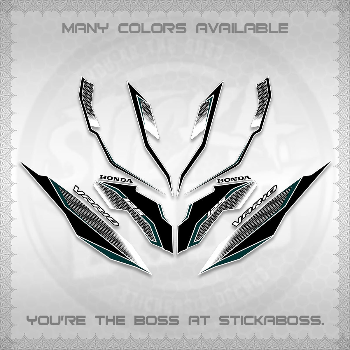 CLICK 125 V3 VARIO DECALS (2026 INDO HONEYCOMB DESIGN) STICKER DECALS By STICKABOSS (Copy)