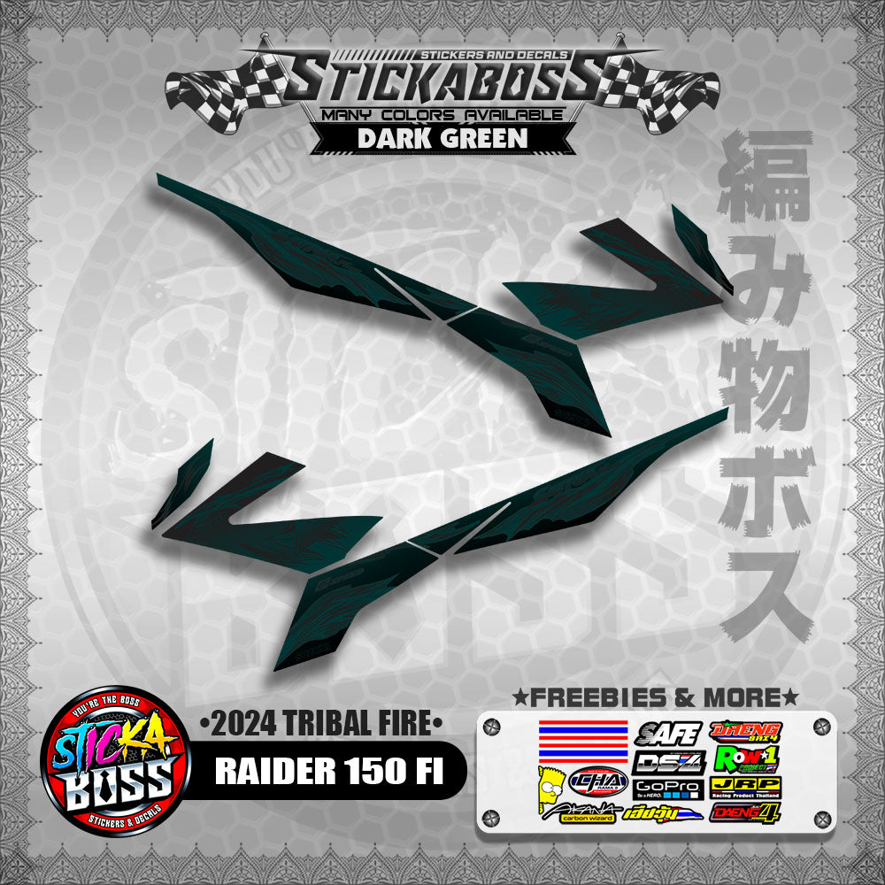 RAIDER 150 FI STICKER DECALS ( 2024 TRIBAL FIRE )【WITH FREEBIES】