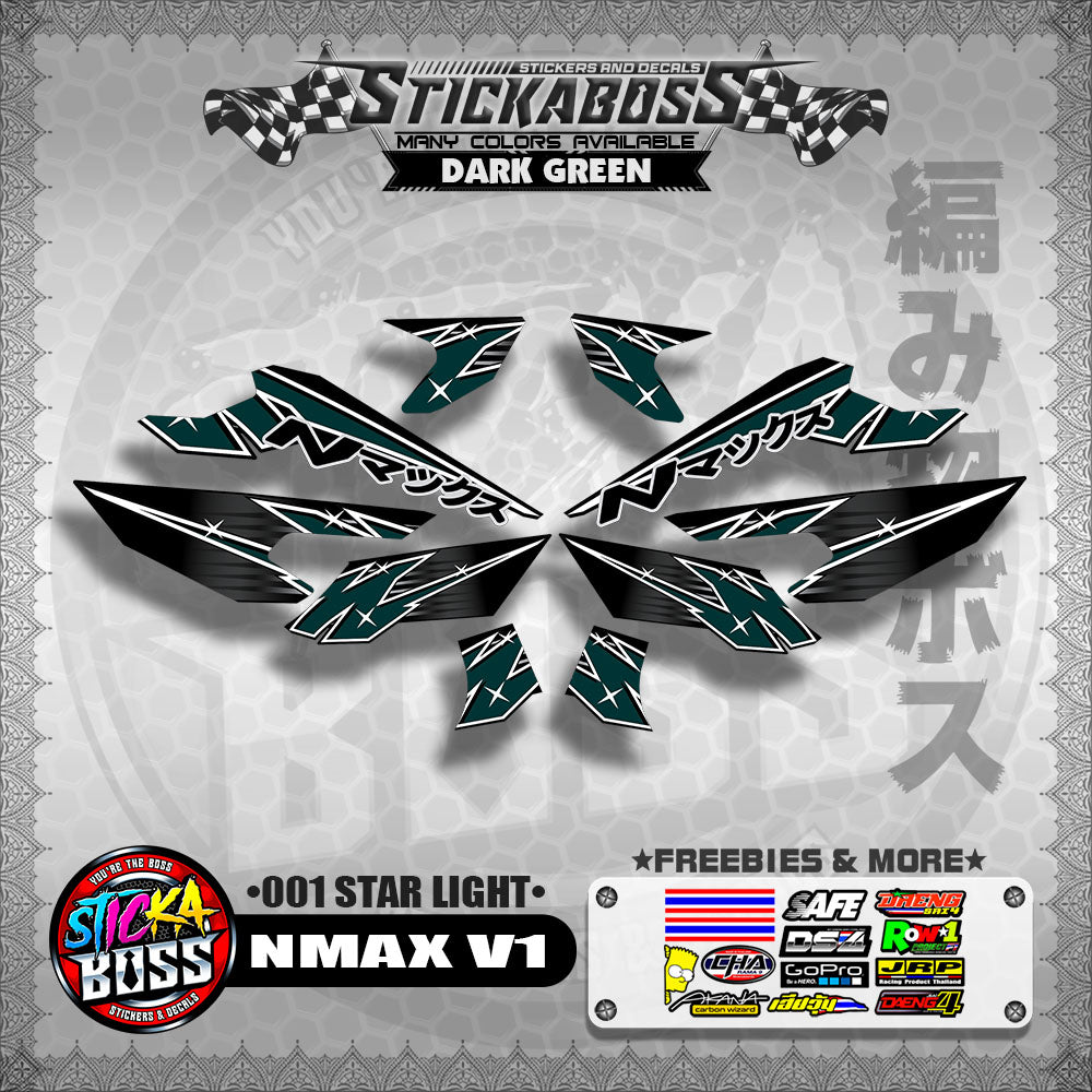 NMAX V1 STICKER DECALS ( 001 STAR LIGHT )【WITH FREEBIES】