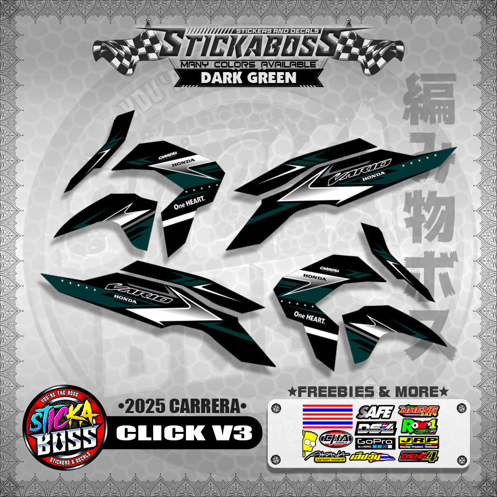 CLICK V3 STICKER DECALS ( 2025 CARRERA )【WITH FREEBIES】