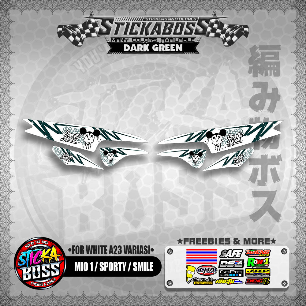 MIO 1 / SPORTY / SMILE INDO STICKER DECALS ( FOR WHITE A23 VARIASI) 【WITH FREEBIES】