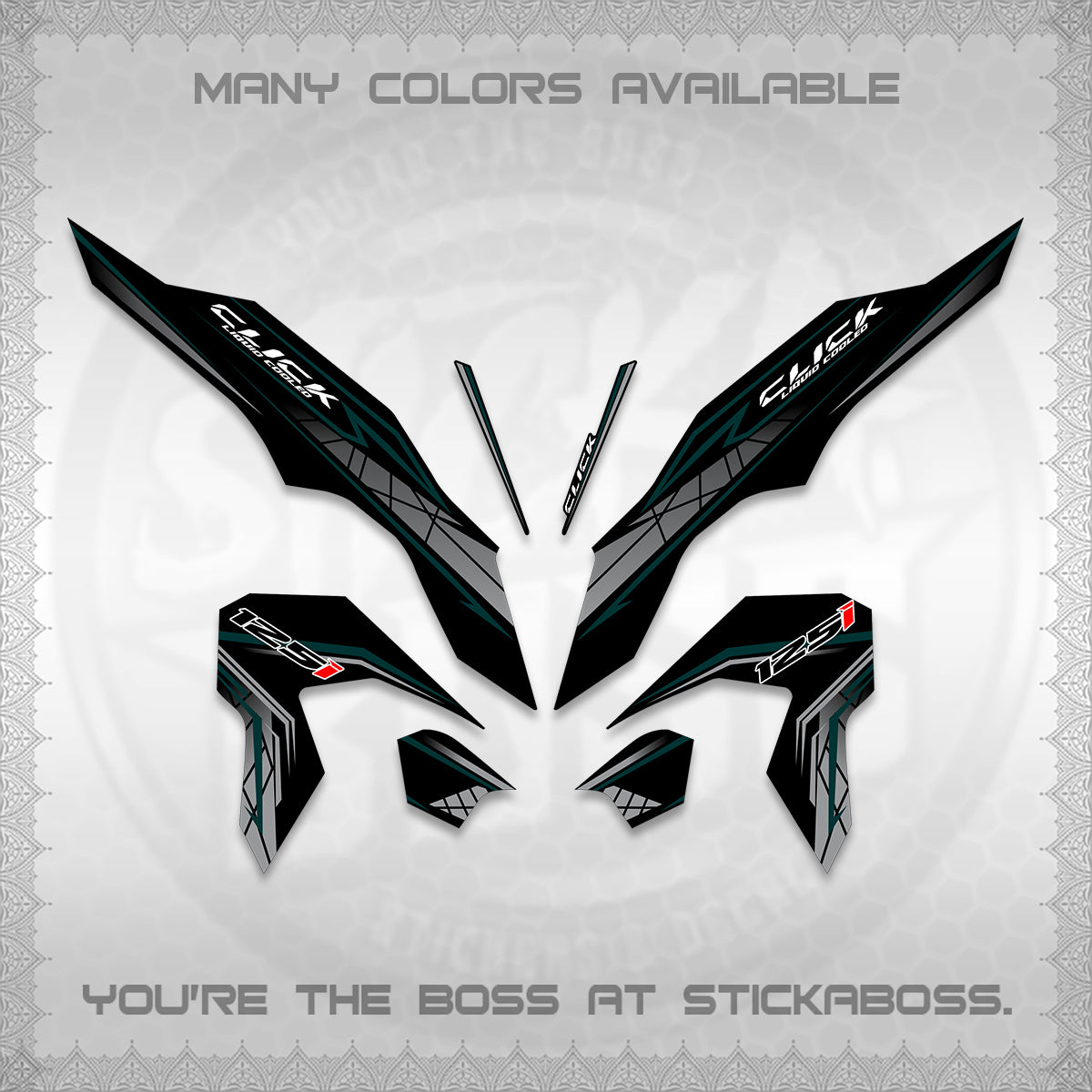 CLICK 125 V3 DECALS (2023 SIMPLE STRIPE DESIGN) STICKER DECALS By STICKABOSS
