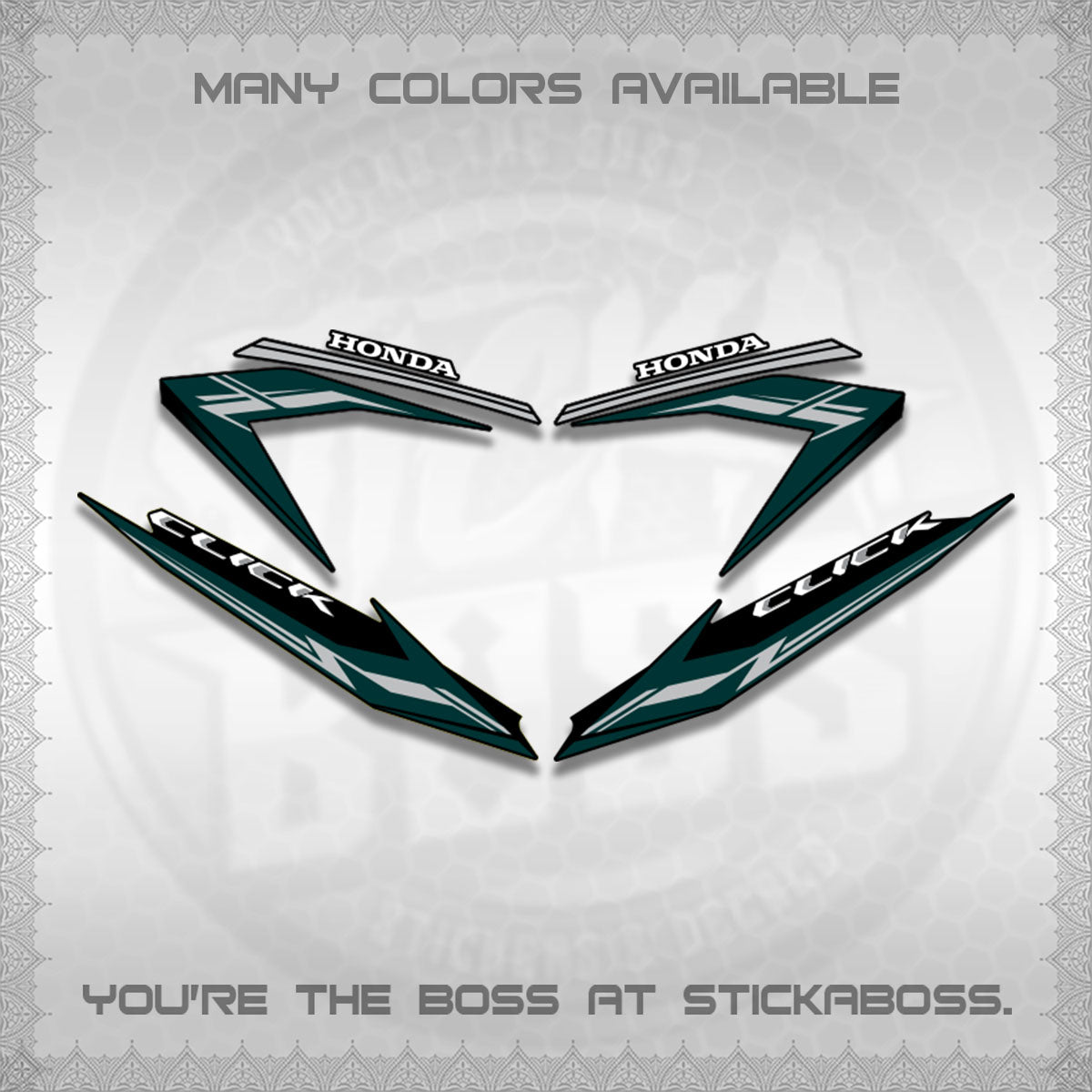 CLICK 125 V3 STOCK DECALS (NEW 2023 DESIGN)STICKER DECALS By STICKABOSS