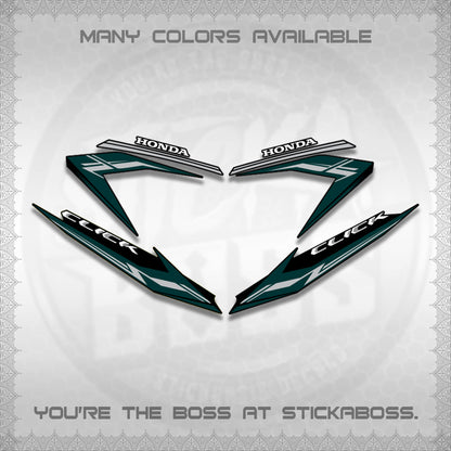 CLICK 125 V3 STOCK DECALS (NEW 2023 DESIGN)STICKER DECALS By STICKABOSS
