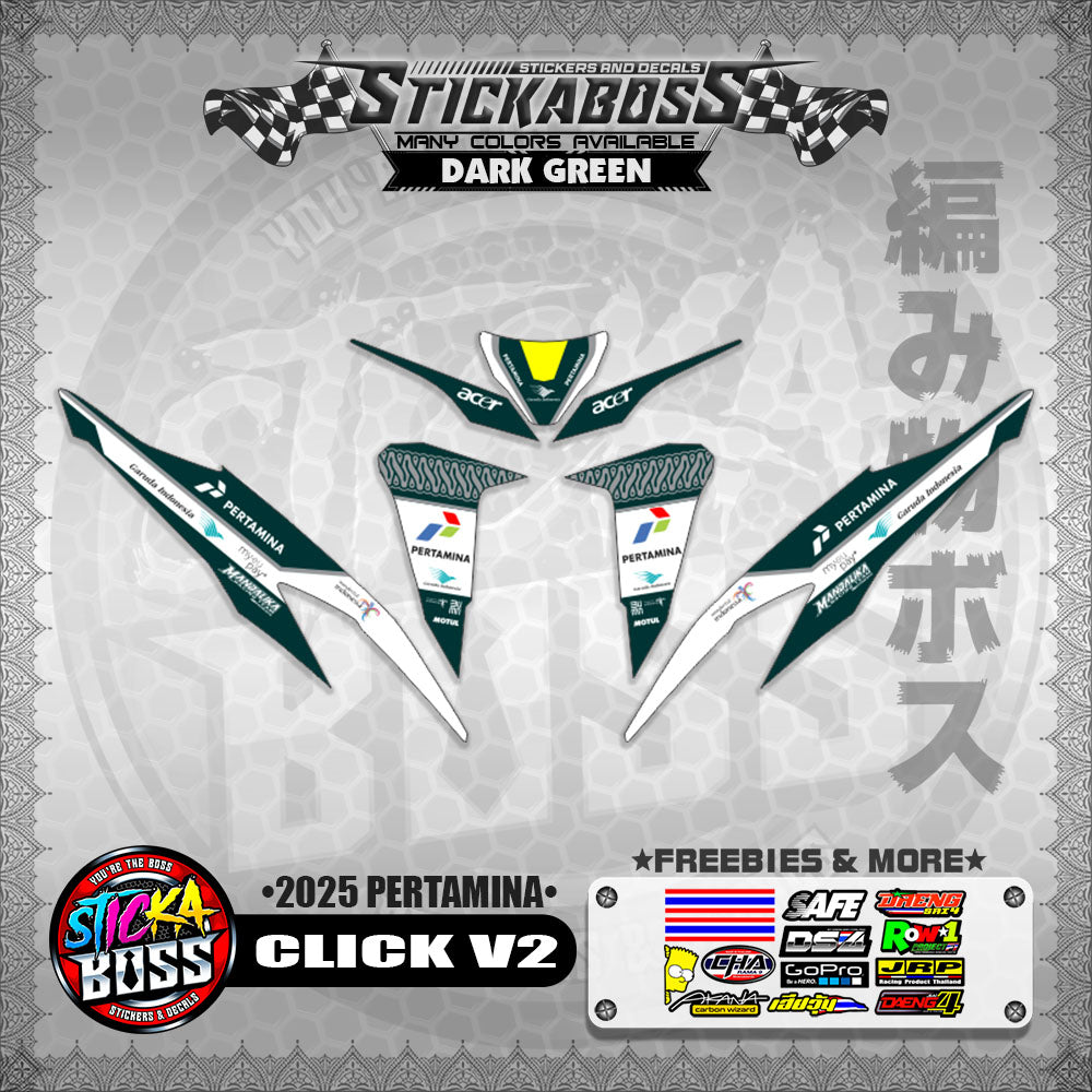 CLICK V2 STICKER DECALS ( 2025 PERTAMINA )【WITH FREEBIES】