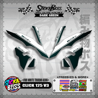 CLICK 125 V3 DECALS ( FOR WHITE TRUENO AE86 )【WITH FREEBIES】