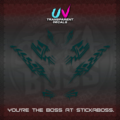 CLICK 125 V3 VARIO INDO-MALAY UV TRANSPARENT DECALS (2026 TRIBAL LINES DESIGN) STICKER DECALS By STICKABOSS