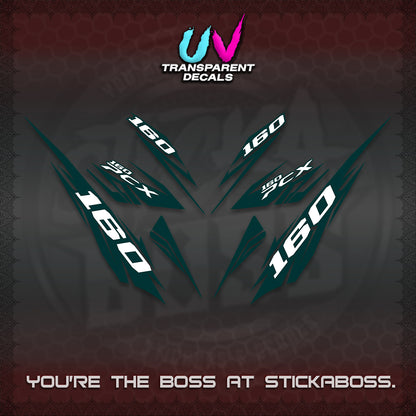 PCX 150 160 INDO UV TRANSPARENT DECALS (2026 NEW 08 DESIGN) STICKER DECALS By STICKABOSS