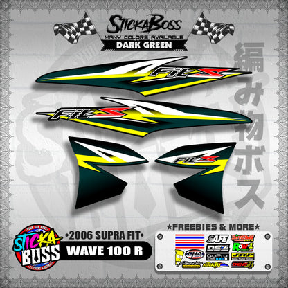 WAVE 100 R STOCK DECALS ( 2006 SUPRA FIT )【WITH FREEBIES】