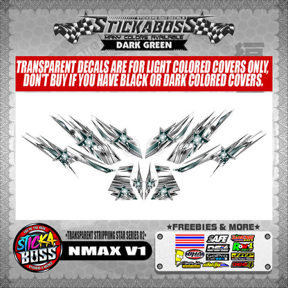 NMAX V1 STICKER DECALS ( TRANSPARENT STRIPPIING STAR SERIES 02 )【WITH FREEBIES】