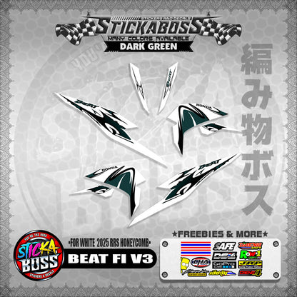 BEAT FI V3 INDO STICKER DECALS ( FOR WHITE  2025 RRS HONEYCOMB )【WITH FREEBIES】