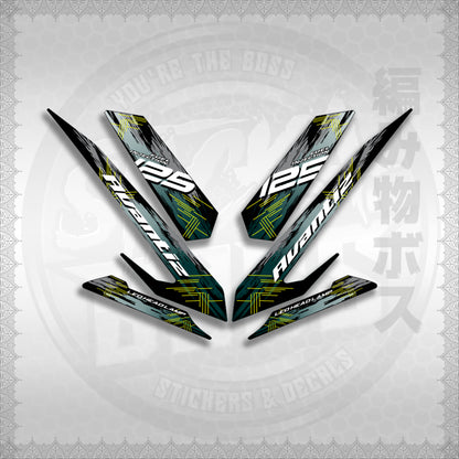MIO SOUL I 125 GT EGO AVANTIZ STROKE DESIGN STICKER DECALS By STICKABOSS SOFIE LAMINATED WATERPROOF