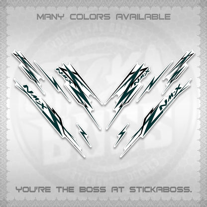 NMAX V2 FOR WHITE DECALS (2024 NM A8 STYLE) STICKER DECALS By STICKABOSS