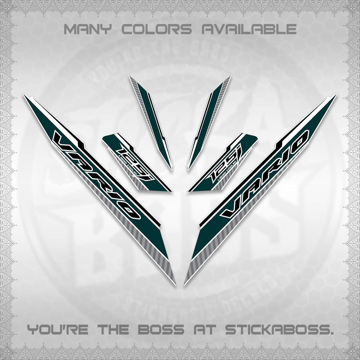 CLICK 125 V3 VARIO FOR WHITE DECALS (2024 SV 12-A1 STYLE) STICKER DECALS By STICKABOSS