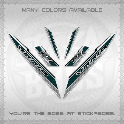 CLICK 125 V3 VARIO FOR WHITE DECALS (2024 SV 12-A1 STYLE) STICKER DECALS By STICKABOSS