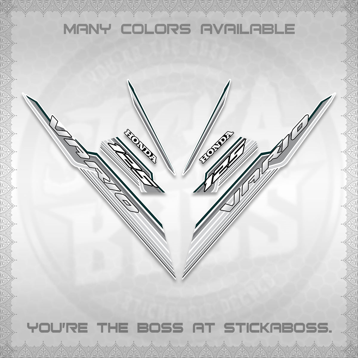 CLICK 125 V3 INDO FOR WHITE DECALS (2024 SV 07-A2 STYLE) STICKER KITS By STICKABOSS