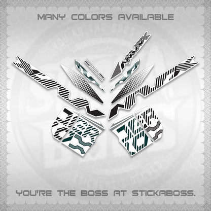 AEROX V2 NVX FOR WHITE DECALS (2024 NEW 001 DESIGN) STICKER DECALS By STICKABOSS