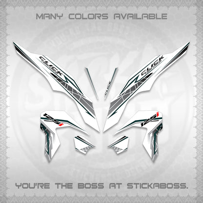 CLICK 125 V3 FOR WHITE DECALS (2023 SIMPLE STRIPE DESIGN) STICKER DECALS By STICKABOSS