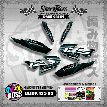 CLICK 125 V3 DECALS ( NEW 2024 VARIO STRIPPING )【WITH FREEBIES】