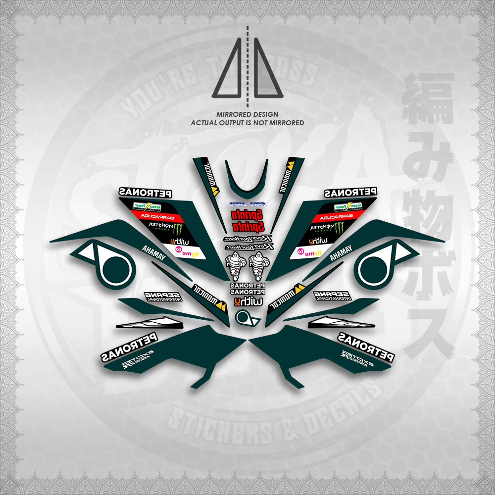 STICKER DECALS for SNIPER 155 MALAYSIAN (S155PEMOSRED) By STICKABOSS (SOFIE LAMINATED WATERPROOF)