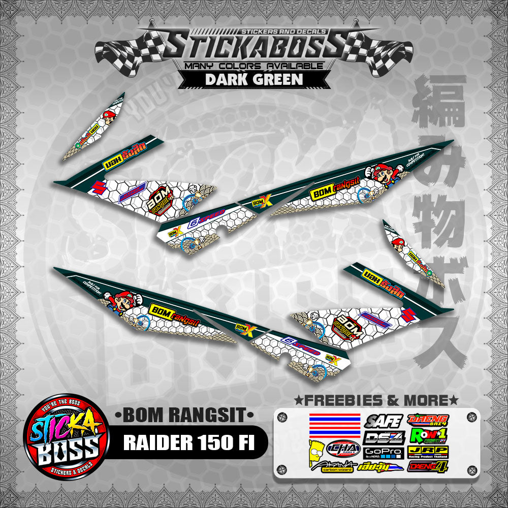 RAIDER 150 FI INDO DECALS ( BOM RANGSIT )【WITH FREEBIES】