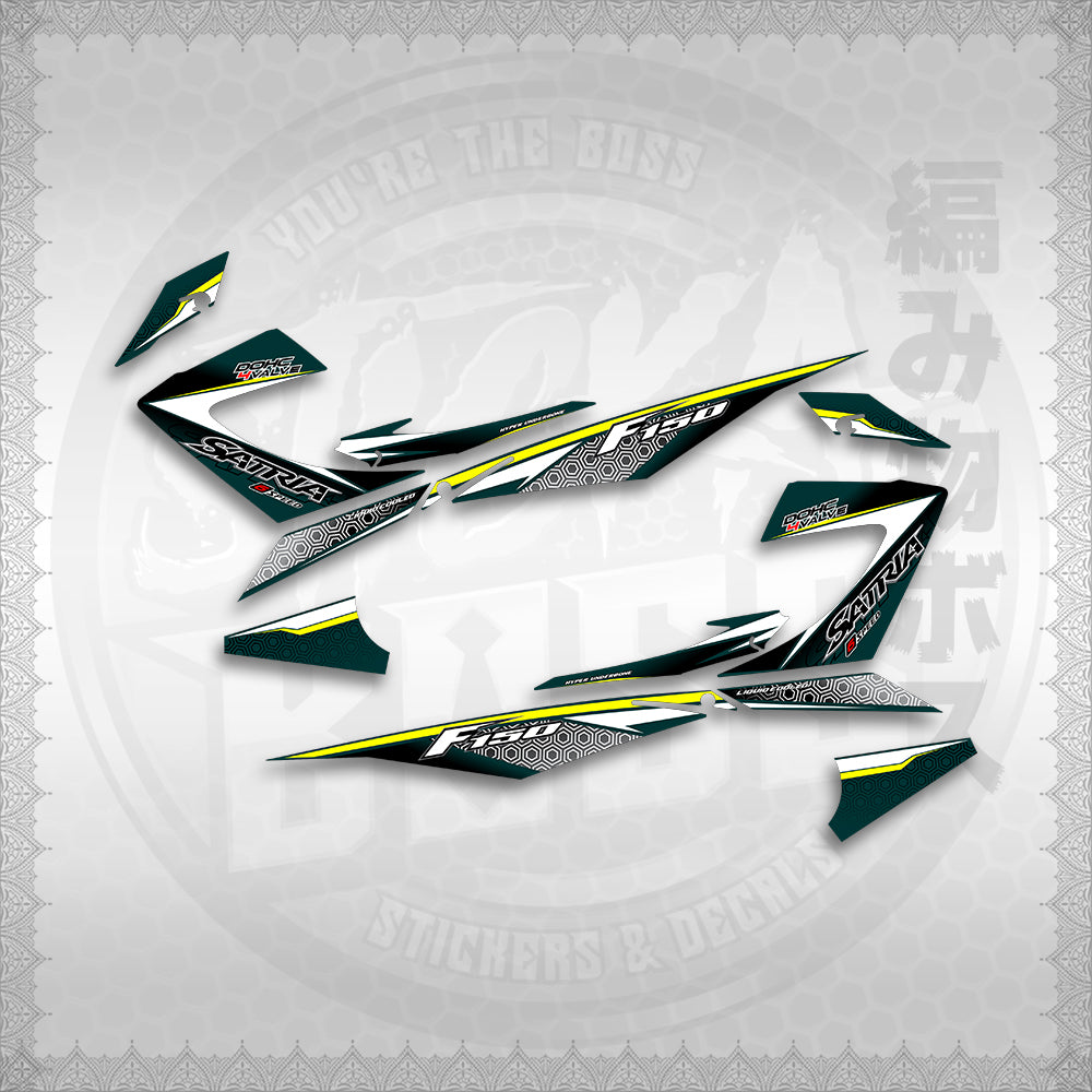 STICKER DECALS for RAIDER 150 REBORN CARB (RCCHEGR) By STICKABOSS (SOFIE LAMINATED WATERPROOF)