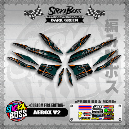 AEROX V2 DECALS ( CUSTOM FIRE EDITION )【WITH FREEBIES】