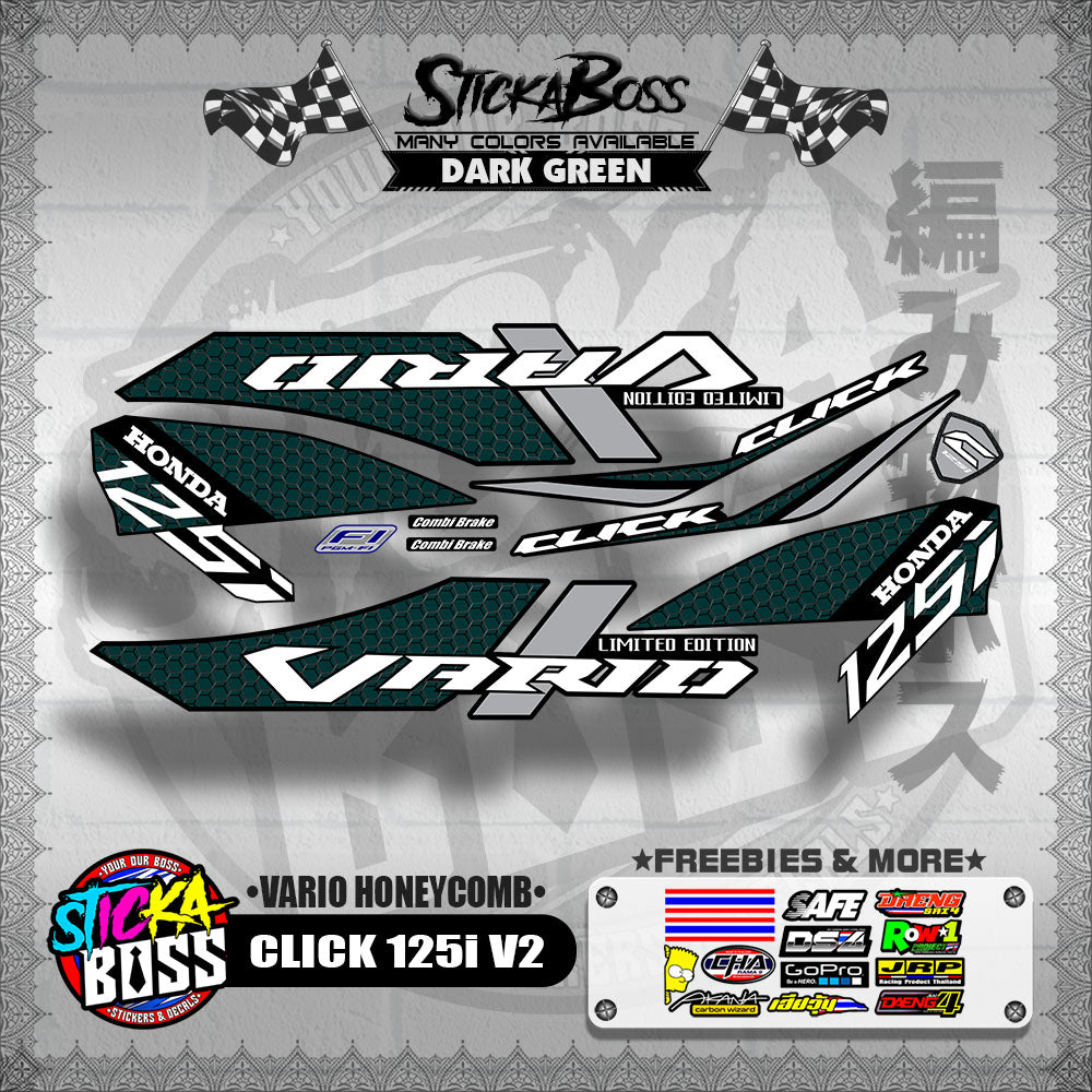 CLICK 125i V2 DECALS ( VARIO HONEYCOMB )【WITH FREEBIES】
