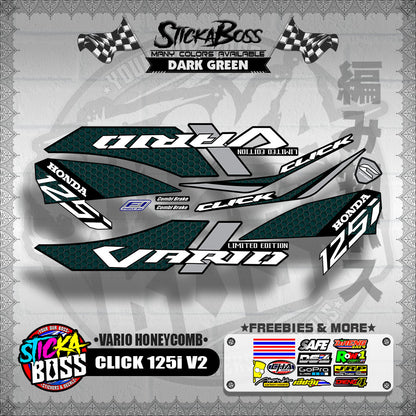 CLICK 125i V2 DECALS ( VARIO HONEYCOMB )【WITH FREEBIES】