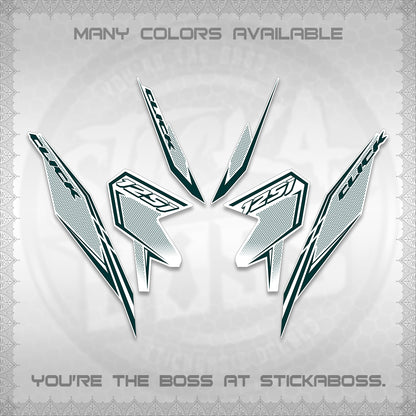 CLICK 125 V3 FOR WHITE DECALS (2026 LINE UP DESIGN) STICKER KITS By STICKABOSS