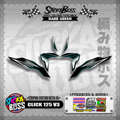 CLICK 125 V3 DECALS ( STRIPING CUSTOM VC125 45 )【WITH FREEBIES】