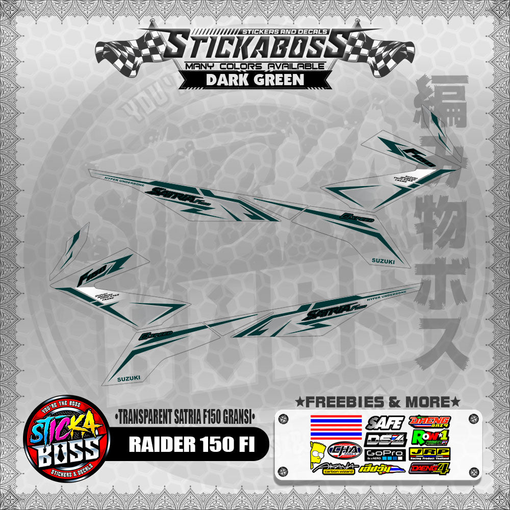 [ PREMIUM UV PRINT ] TRANSPARENT RAIDER 150 FI STICKER DECALS ( SATRIA F150 GARANSI )【WITH FREEBIES】