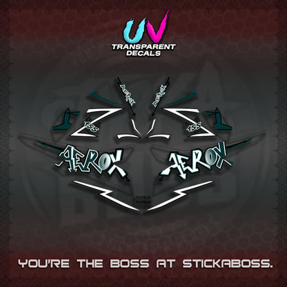 【PREMIUM UV PRINT】AEROX 155 V2 DECALS TRANSPARENT (STRIPING GRAFITY MOTIF) STICKER DECALS By STICKAB
