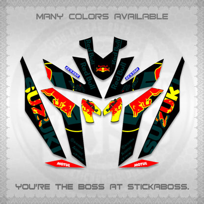RAIDER 150 Fi DECALS (BULLREDS MOTIF)STICKER DECALS By STICKABOSS
