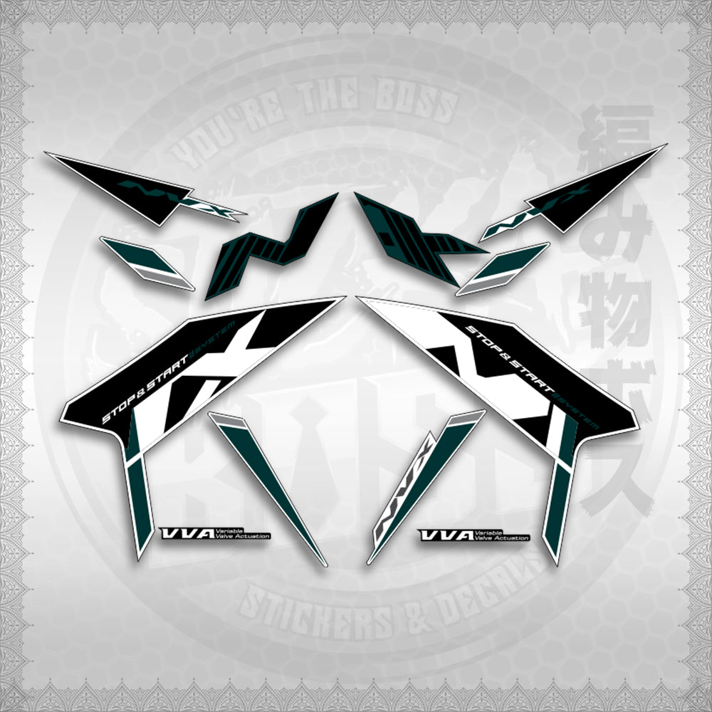 STICKER DECALS for AEROX V3 ALPHA TURBO INDO (AV3SHBOST) By STICKABOSS (SOFIE LAMINATED WATERPROOF)