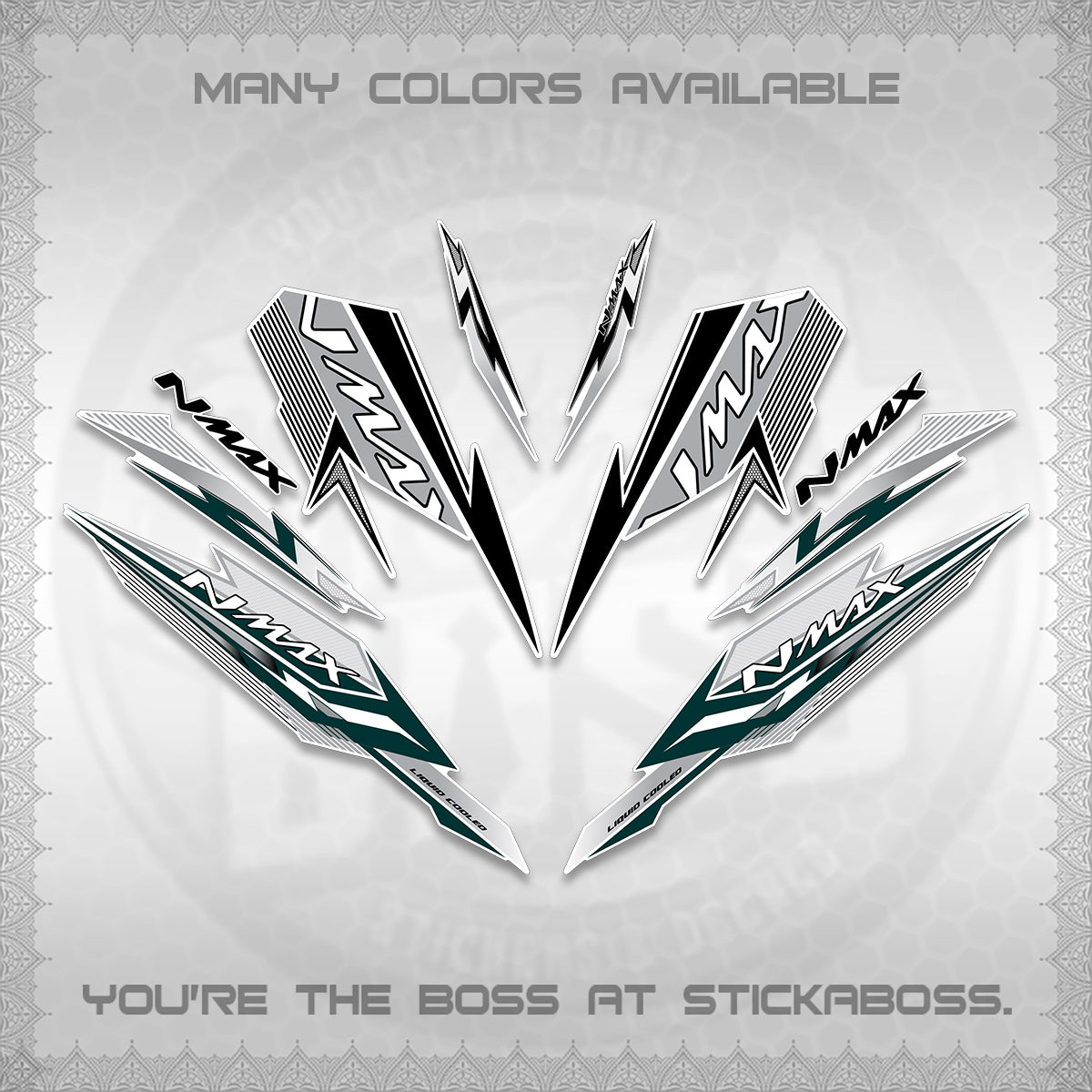 NMAX V2 FOR WHITE DECALS (2026 VARIO STYLE) STICKER DECALS By STICKABOSS