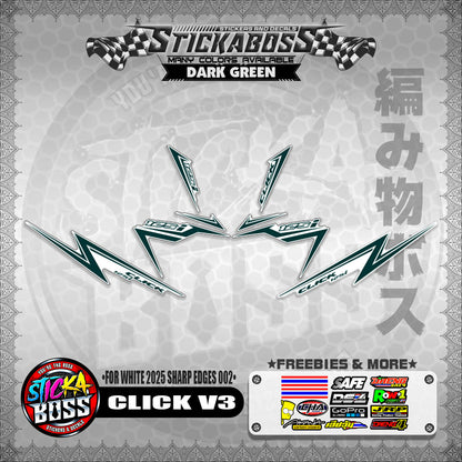 CLICK V3 INDO STICKER DECALS ( FOR WHITE 2025 SHARP EDGES 002 )【WITH FREEBIES】