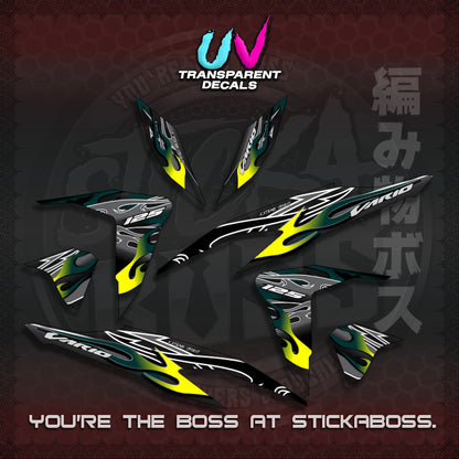 CLICK 125 V2 MALAY CONCEPT ( TRANSPARENT TRIBAL X FIRE CUSTOM ) STICKER DECALS By STICKABOSS