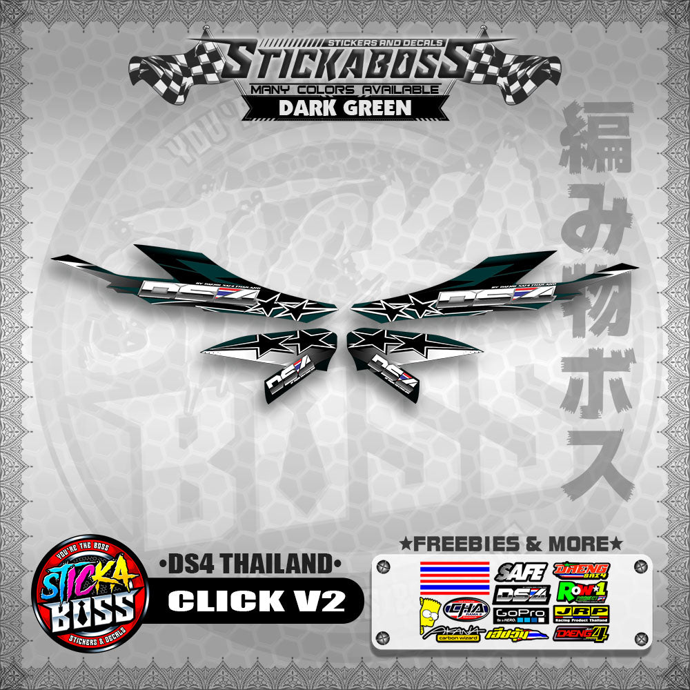 CLICK V2 STICKER DECALS ( DS4 THAILAND )【WITH FREEBIES】
