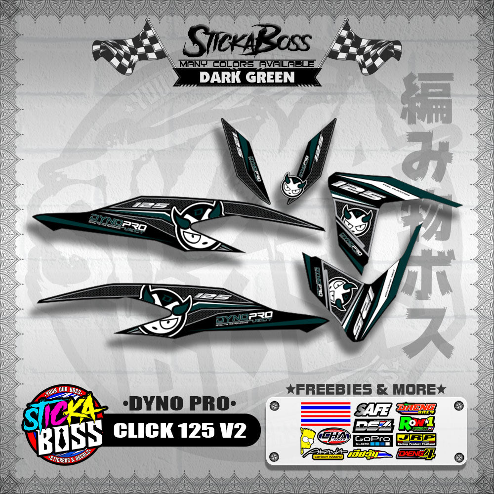CLICK 125 V2 DECALS ( DYNO PRO )【WITH FREEBIES】