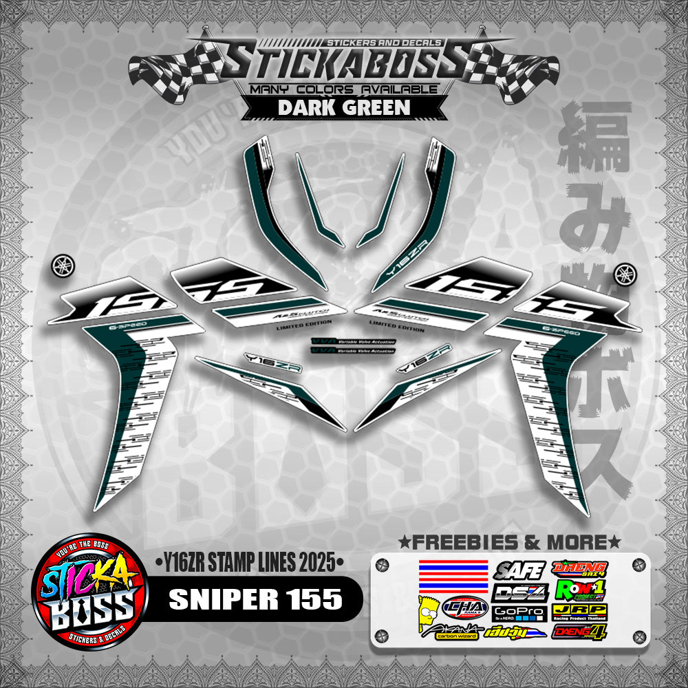SNIPER 155 STICKER DECALS ( Y16ZR STAMP LINES 2025 )【WITH FREEBIES】