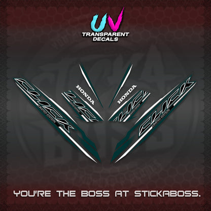 CLICK 125 V3 INDO UV TRANSPARENT DECALS (2024 SV 13-A2 STYLE) STICKER KITS By STICKABOSS