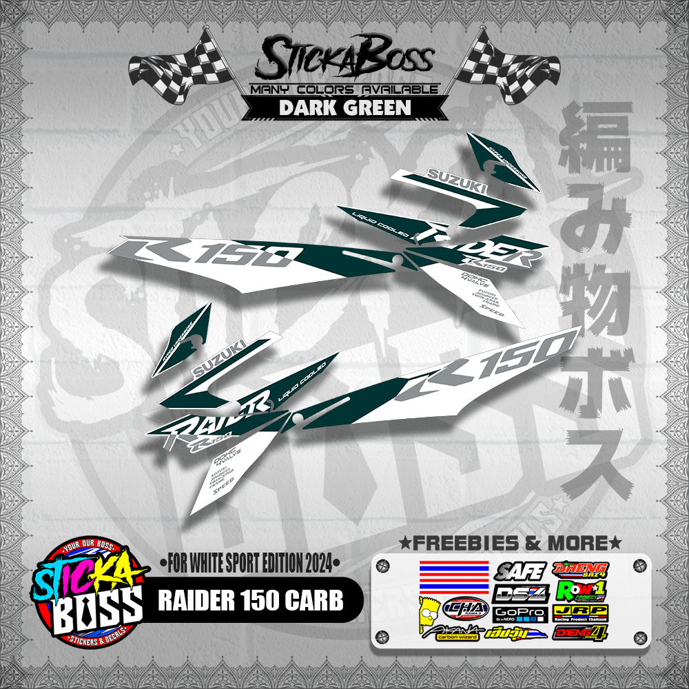 RAIDER 150 CARB DECALS ( FOR WHITE SPORT EDITION 2024 )【WITH FREEBIES】
